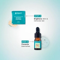 Pilgrim Vitamin C Detan & Brightening Facial Kit with Australian Kakadu Plum | 3-in-1 Facial Kit for Glowing Skin | Removes Sun Damage & Evens Skin Tone | Includes Vitamin C Serum 5ml