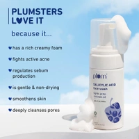 Plum 1% Encapsulated Salicylic Acid Foaming Face Wash 110ml | Fights Acne, Blackheads & Breakouts | With Glycolic Acid & Fruit AHAs | All Skin Types | Creamy Cleanser