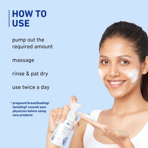 Plum 1% Encapsulated Salicylic Acid Foaming Face Wash 110ml | Fights Acne, Blackheads & Breakouts | With Glycolic Acid & Fruit AHAs | All Skin Types | Creamy Cleanser