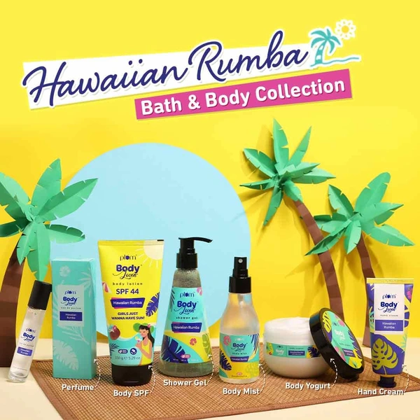 Plum Body Lovin Hawaiian Rumba Shower Gel 240ml | Refreshing Tropical Fragrance | Sulphate-Free &  Gentle Cleanser | Hydrates Skin & Vegan, Daily Use Body Wash