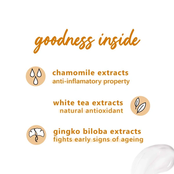 Plum Chamomile & White Tea Sheer Matte Day Cream 60ml with SPF50 PA+++ | Broad Spectrum Protection & Lightweight | Non-Greasy, Soothes & Brightens Skin, Daily Use Sunscreen