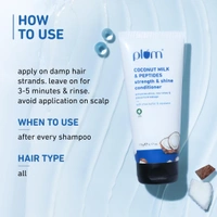 Plum Coconut Milk & Peptides Conditioner 175gm | Strengthens & Hydrates Hair | Soft, Smooth & Silky Hair | Conditioner for Dull & Rough Hair | Unisex & Vegan