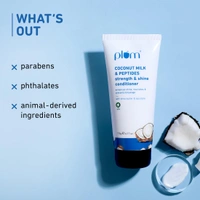 Plum Coconut Milk & Peptides Conditioner 175gm | Strengthens & Hydrates Hair | Soft, Smooth & Silky Hair | Conditioner for Dull & Rough Hair | Unisex & Vegan