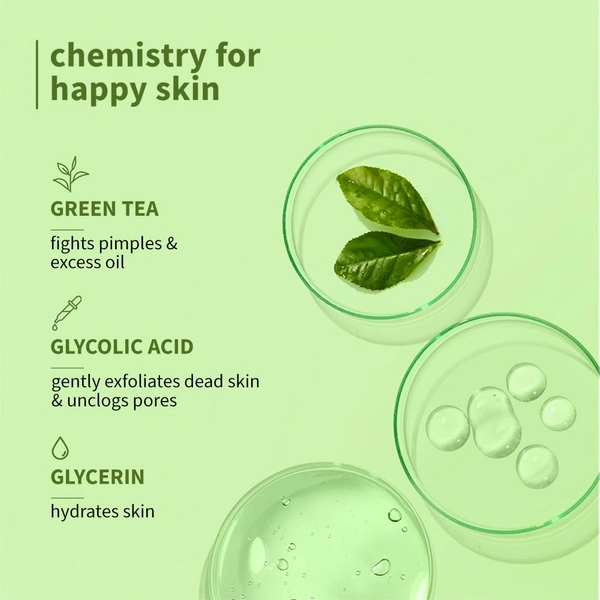 Plum Green Tea Face Toner 200ml | With Glycolic Acid | Alcohol-Free | Fights Pimples, Tightens Pores & Controls Oil | Gently Exfoliates Dead Skin Cells | For Oily & Acne-Prone Skin | Women & Men | Vegan