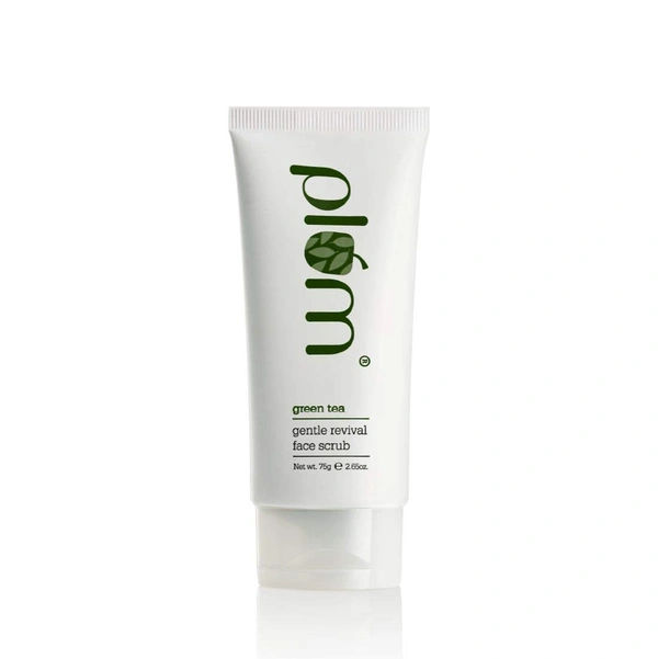 Plum Green Tea Gentle Revival Face Scrub 75g | Blackhead Removal & Exfoliation | Enriched with Green Tea Extracts | For Oily & Acne-Prone Skin | 100% Vegan & Paraben-Free