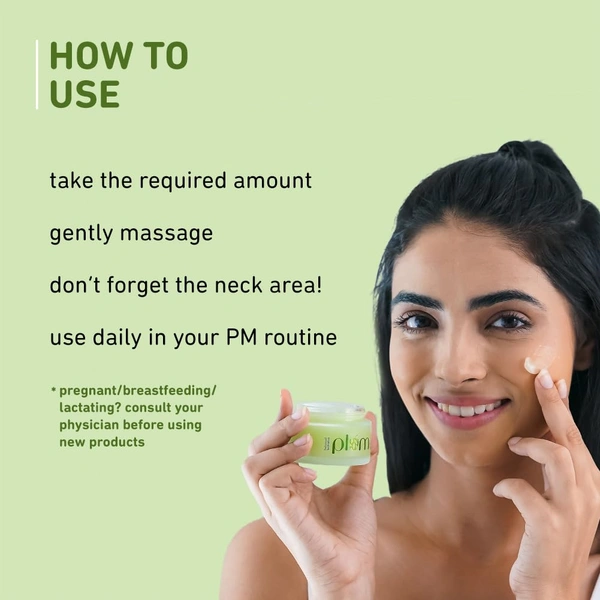 Plum Green Tea Renewed Clarity Night Gel 50ml with Glycolic Acid | Hydrating Night Cream for Women | Fights Acne, Repairs Overnight | Lightweight, Vegan & Paraben-Free
