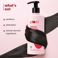 Plum Hibiscus & Ceramides Long & Healthy Shampoo 250ml | Hydrating & Conditioning Shampoo | Prevents Split Ends | With Hibiscus Extracts & Ceramides | 100% Vegan & Paraben-Free