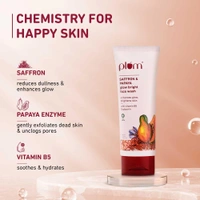 Plum Saffron & Papaya Glow Face Wash 100ml | With Vitamin B5 | Boosts Glow & Brightens Skin | Gentle, Non-Drying Gel Cleanser | For Women & Men | All Skin Types | Vegan