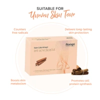 Raaga Professional Stem Cells Infused Anti Acne 6 Step Facial Kit 61g | with Green Grapes, Chilli Pepper Stem Cells & Cinnamon | Boos Skin Metabolism | Gives Long-Lasting Skin Protection | for All Skin Types