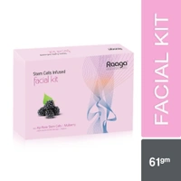 Raaga Professional Stem Cells Infused Mulerry 6 Step Facial Kit - 61g | With Mulberry and Alp Rose Stem Cells | Reduces Dark Spots | Rejuvenating facial | Anti-Aging Facial Kit | Deep Hydrating | for All Skin Types