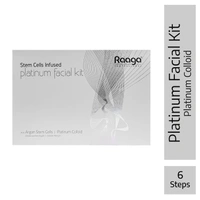 Raaga Professional Stem Cells Infused Platinum 6 Step Facial Kit - 61g | with Argan Stem Cells & Platinum Colloid | Restore Skin Balance | Skin cell regeneration | Suitable for All Skin Types