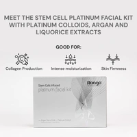 Raaga Professional Stem Cells Infused Platinum 6 Step Facial Kit - 61g | with Argan Stem Cells & Platinum Colloid | Restore Skin Balance | Skin cell regeneration | Suitable for All Skin Types