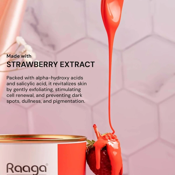 Raaga Professional Strawberry Liposoluble Wax 800ml | Hair Removal Wax for All Skin Types | Smooth & Gentle Body Wax | Salon Quality with Long-Lasting Results