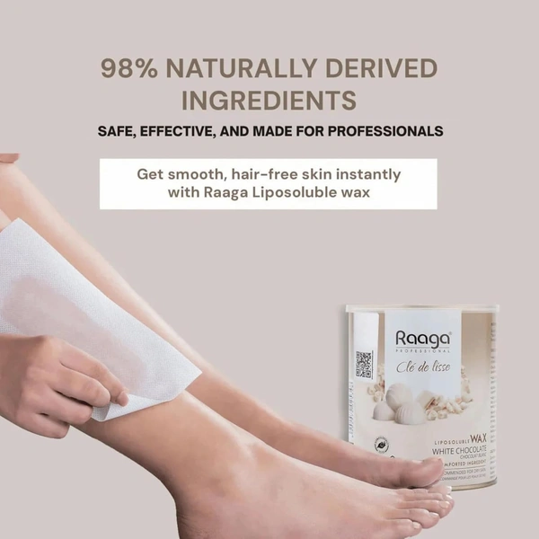 Raaga Professional White Chocolate Liposoluble Wax 800ml | Smooth Hair Removal for All Skin Types | Salon Quality Body Wax | Gentle, Moisturizing & Long-Lasting Results