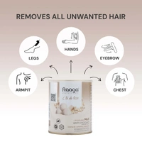 Raaga Professional White Chocolate Liposoluble Wax 800ml | Smooth Hair Removal for All Skin Types | Salon Quality Body Wax | Gentle, Moisturizing & Long-Lasting Results