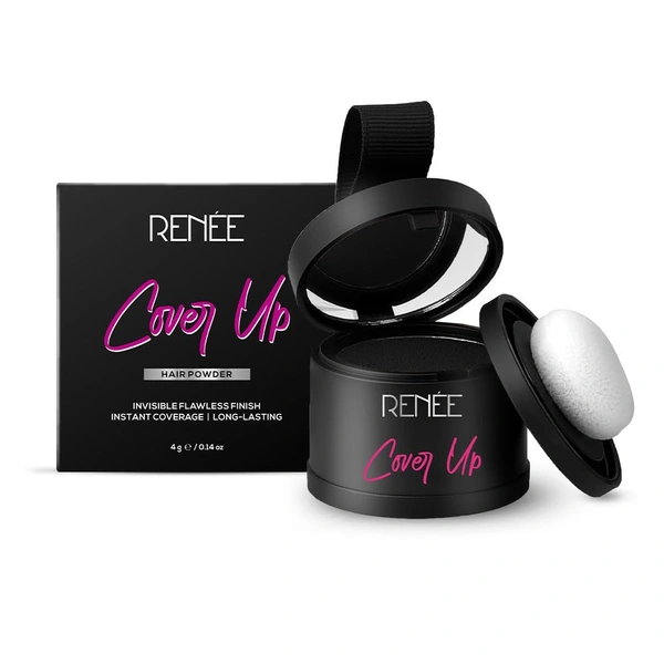 Renee RENEE Cover-Up Hair Powder ( Black ) 4g | Helps Cover Grey Roots & Patches | Highly Pigmented | Matte Finish | Invisible Flawless Finish | Instant Coverage | Long-Lasting