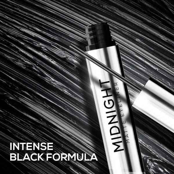 Renee Midnight Matte Eyeliner 2.5ml | Darkest Black | Smudge-Proof & Waterproof | Long Lasting | Smooth & One-Swipe-Application | Intense Black Pigment | Enriched with Chamomile, Aloe Vera & Vitamin E