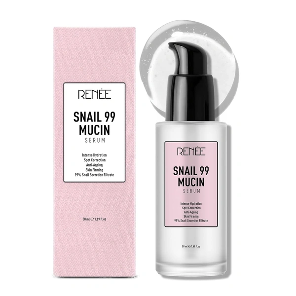 Renee Snail 99 Mucin Serum for Face  50ml | Hydrating & Skin Repair Serum | Boost Skin Elasticity | Ideal for Glowing Skin | 99% Snail Secretion Filtrate | Intense Hydration, Blemishes, Wrinkles & Spot Correction, Anti Ageing, Skin Firming - All Skin Types |