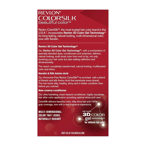Revlon ColorSilk Permanent Hair Color 1WN Soft Black | 100% Grey Coverage | Ammonia-Free with Pro-Keratin & Silk Amino Acids | Up to 8 Weeks of Vibrant, Soft Black Salon Color