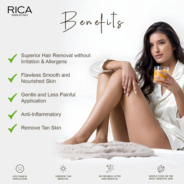 Rica Green Apple Liposoluble Wax | Gentle Hair Removal with Antioxidant-Rich Formula | Superior Tan Removal | Easy To Use | Soothing & Hydrating Skin | 800ml