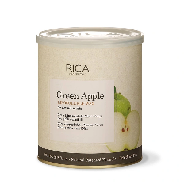 Rica Green Apple Liposoluble Wax | Gentle Hair Removal with Antioxidant-Rich Formula | Superior Tan Removal | Easy To Use | Soothing & Hydrating Skin | 800ml