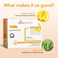 Sara Professional Sara 4-Step Banana Facial Kit (4x50g) | for Soft, Hydrated Skin | All in 1 (cleansing + scrub + cream + mask ) | Alcohol Free Formula | Smooth & Firm Skin | Suitable for All Skin Type