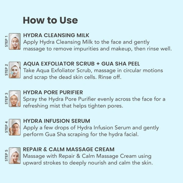 Sara Beuty Hydra Aqua Bomb Facial Kit for Skin Brightening with Hyaluronic Acid & Tea Tree | Deep Hydration, Glow Boost, Salon Style Facial Care Kit