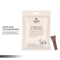 Sara Beuty Korean Glass Glow Facial Kit with Rice Extract & Ceramides | 10 Step Salon Facial Kit for Brightening, Hydration & Smooth Radiant Skin