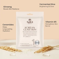 Sara Beuty Korean Glass Glow Facial Kit with Rice Extract & Ceramides | 10 Step Salon Facial Kit for Brightening, Hydration & Smooth Radiant Skin