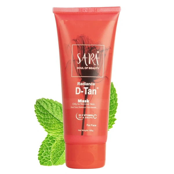 Sara SARA Radiance D-TAN' Mask | Effective Tan Removal Face Mask | Even Tone Skin | Anti-Blemish | Tan-Free Skin | 100g