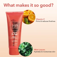 Sara SARA Radiance D-TAN' Mask | Effective Tan Removal Face Mask | Even Tone Skin | Anti-Blemish | Tan-Free Skin | 100g