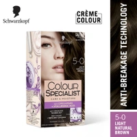 Schwarzkopf Colour Specialist 5.0 Light Natural Brown Permanent Hair Colour 100ml  With Omegaplex + Hyaluronic Acid | Anti-Breakage | 100% Grey Coverage | Nourished Shine