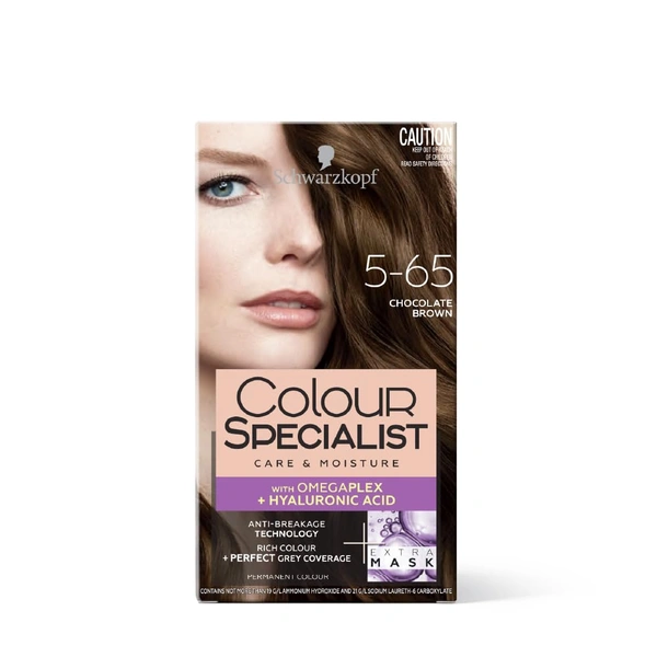 Schwarzkopf Colour Specialist 5.65 Chocolate Brown Permanent Hair Colour 100ml with Omegaplex & Hyaluronic Acid | Anti-Breakage | 100% Grey Coverage | Nourished Shine
