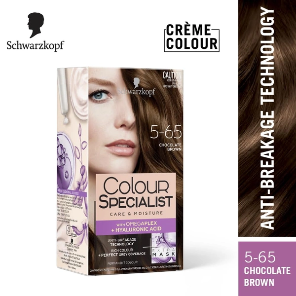 Schwarzkopf Colour Specialist 5.65 Chocolate Brown Permanent Hair Colour 100ml with Omegaplex & Hyaluronic Acid | Anti-Breakage | 100% Grey Coverage | Nourished Shine