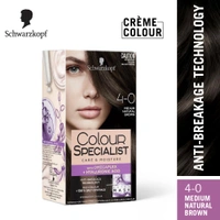 Schwarzkopf Colour Specialist Permanent  Hair Colour 100ml| 4.0 Medium Natural Brown Colour  with Omegaplex + Hyaluronic Acid | Anti-Breakage Tech | 100% Grey Coverage