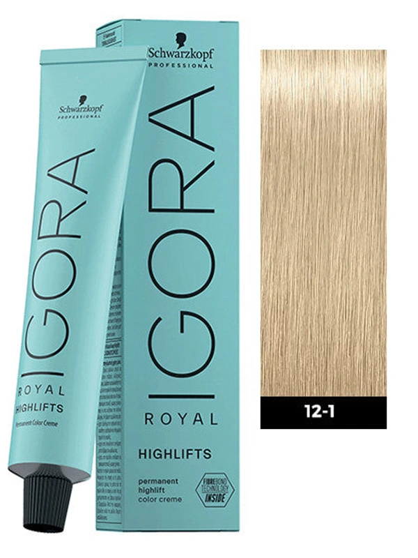 Schwarzkopf Professional Schwarzkopf Igora Royal Highlifts 12-1 Special Blonde Cendre Permanent Hair Color Tube 60ml for Cool Blonde Shades| High Lift Formula with Bond Protection