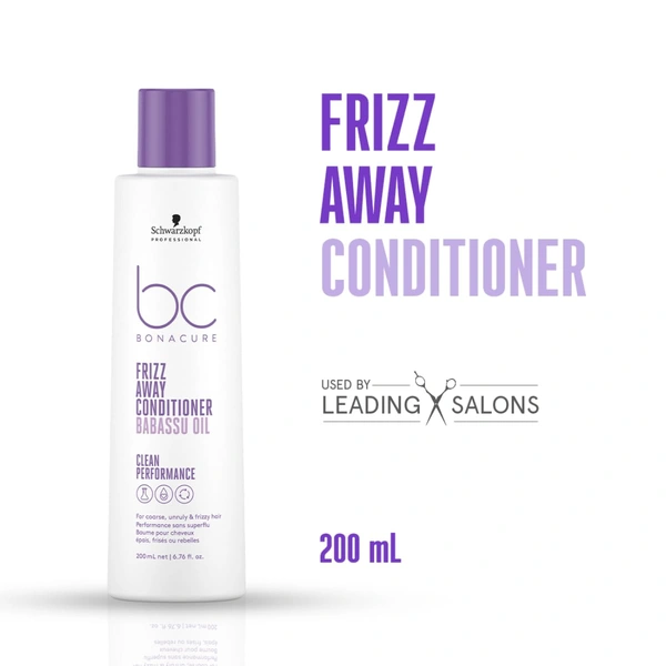 Schwarzkopf Professional Bonacure Frizz Away Fresh Conditioner with Babassu Oil | Frizz Control & Hydration | Smooth, Manageable Hair | Lightweight Formula | Frizz Free look | 200ml