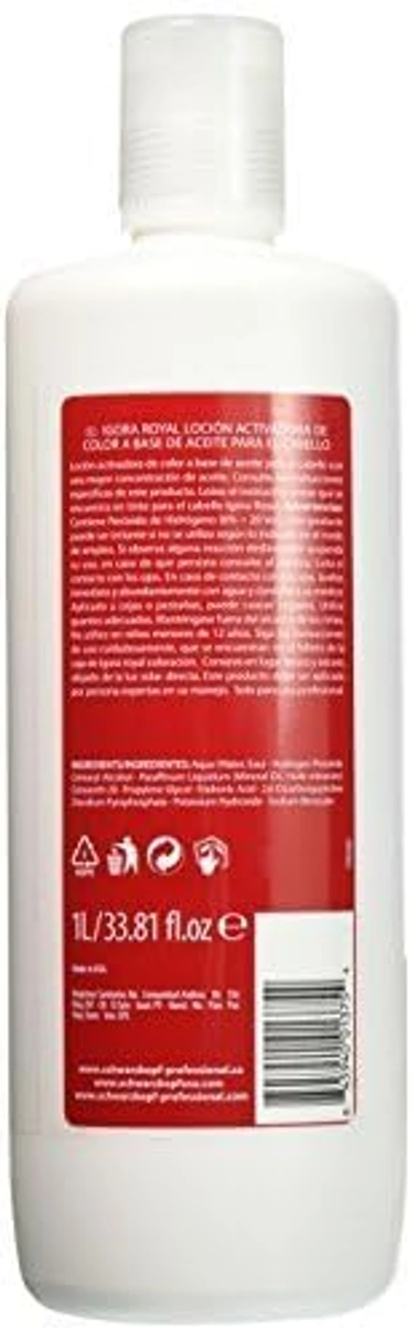 Schwarzkopf Professional Developer 6% 20 Vol 1000ml for Igora Royal| Ideal for Vibrant & Long-Lasting Color | Optimal Lift & Even Results | Salon-Quality Hair Coloring | (Note:By Including Additional Weight charge of Product is 49/-)