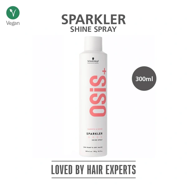 Schwarzkopf Professional OSiS+ Sparkler Shine Spray 300ml | Adds Brilliant Gloss & Shine to Hair | Lightweight Formula | Smooth, Frizz-Free Finish | Suitable for All Hair Types