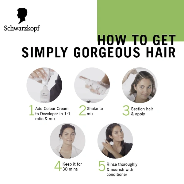 Schwarzkopf Simply Colour Chestnut Brown 4.68 Hair Colour 142.5ml | 100% Grey Coverage | Ammonia & Silicone Free | With Soy Protein, Argan Oil & Oat Milk | Gentle Formula