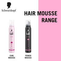 Schwarzkopf Taft Curl Hold 3 Hair Mousse | Medium Hold & Bounce | Frizz Control & Curl Definition | Lightweight & Non-Sticky | Silicone-Free | For Curly & Wavy Hair