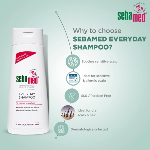 Sebamed Baby Everyday Shampoo 200ml |Gentle & pH 5.5 | Soap-Free, Tear-Free, Daily Use Moisturizing | Dermatologist Recommended | Newborns & Sensitive Scalp