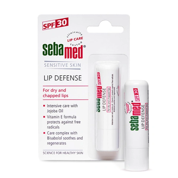Seba Med SebaMed Lip Defense Lip Balm SPF 30 with Vitamin E 4.8g| Heals & Protects Dry, Chapped Lips | With Jojoba Oil & Chamomile | Unisex | Clinically Tested