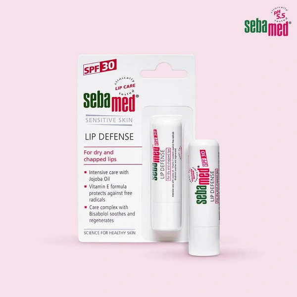 Seba Med SebaMed Lip Defense Lip Balm SPF 30 with Vitamin E 4.8g| Heals & Protects Dry, Chapped Lips | With Jojoba Oil & Chamomile | Unisex | Clinically Tested