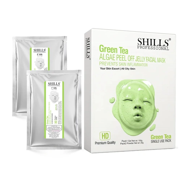 Shills Professional SHILLS Professional Algae Peel Off Jelly Facial Mask 100g Green Tea in 6 Variants| Deep Cleansing, Hydration & Skin Brightening | Spa Treatment for All Skin Types