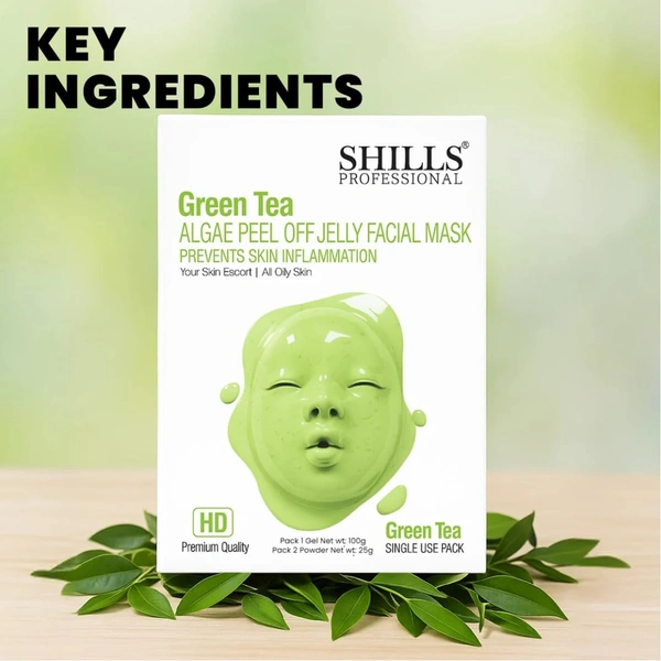 Shills Professional SHILLS Professional Algae Peel Off Jelly Facial Mask 100g Green Tea in 6 Variants| Deep Cleansing, Hydration & Skin Brightening | Spa Treatment for All Skin Types