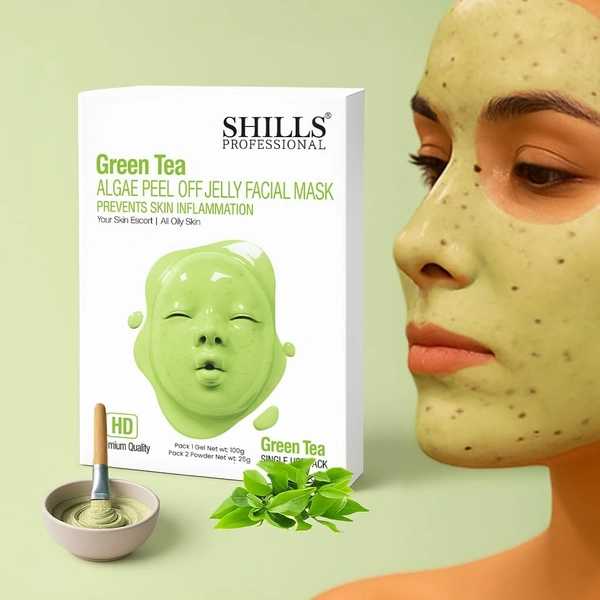Shills Professional SHILLS Professional Algae Peel Off Jelly Facial Mask 100g Green Tea in 6 Variants| Deep Cleansing, Hydration & Skin Brightening | Spa Treatment for All Skin Types