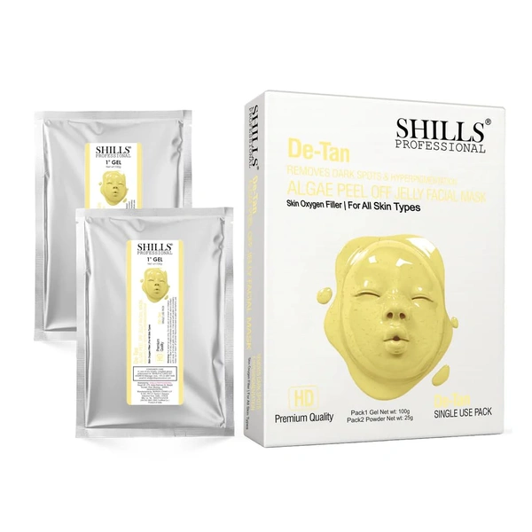 Shills Professional SHILLS Professional Algae Peel Off Jelly Facial Mask 100g 6 Variants De-Tan | Deep Cleansing, Hydration & Skin Brightening | Spa Treatment for All Skin Types