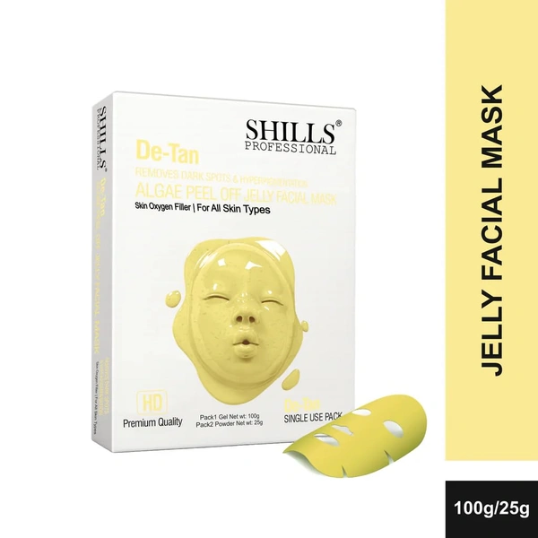 Shills Professional SHILLS Professional Algae Peel Off Jelly Facial Mask 100g 6 Variants De-Tan | Deep Cleansing, Hydration & Skin Brightening | Spa Treatment for All Skin Types