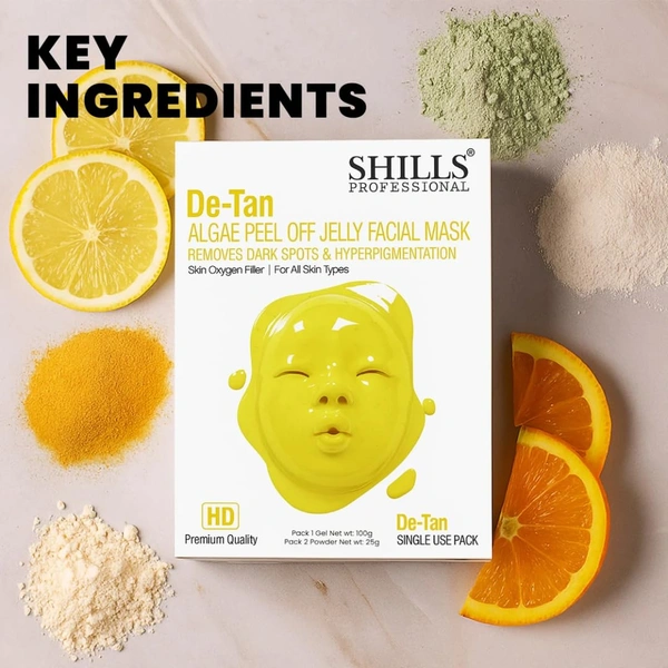Shills Professional SHILLS Professional Algae Peel Off Jelly Facial Mask 100g 6 Variants De-Tan | Deep Cleansing, Hydration & Skin Brightening | Spa Treatment for All Skin Types